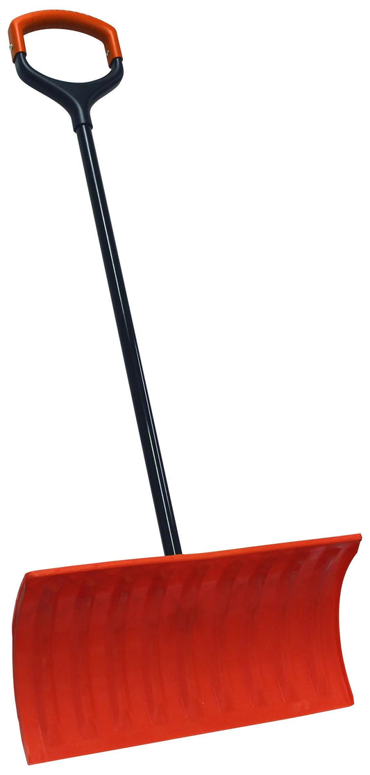 Bigfoot 21 inch Snow Roller Pusher Snow Shovel with Two Fisted Shock Shield D-Grip