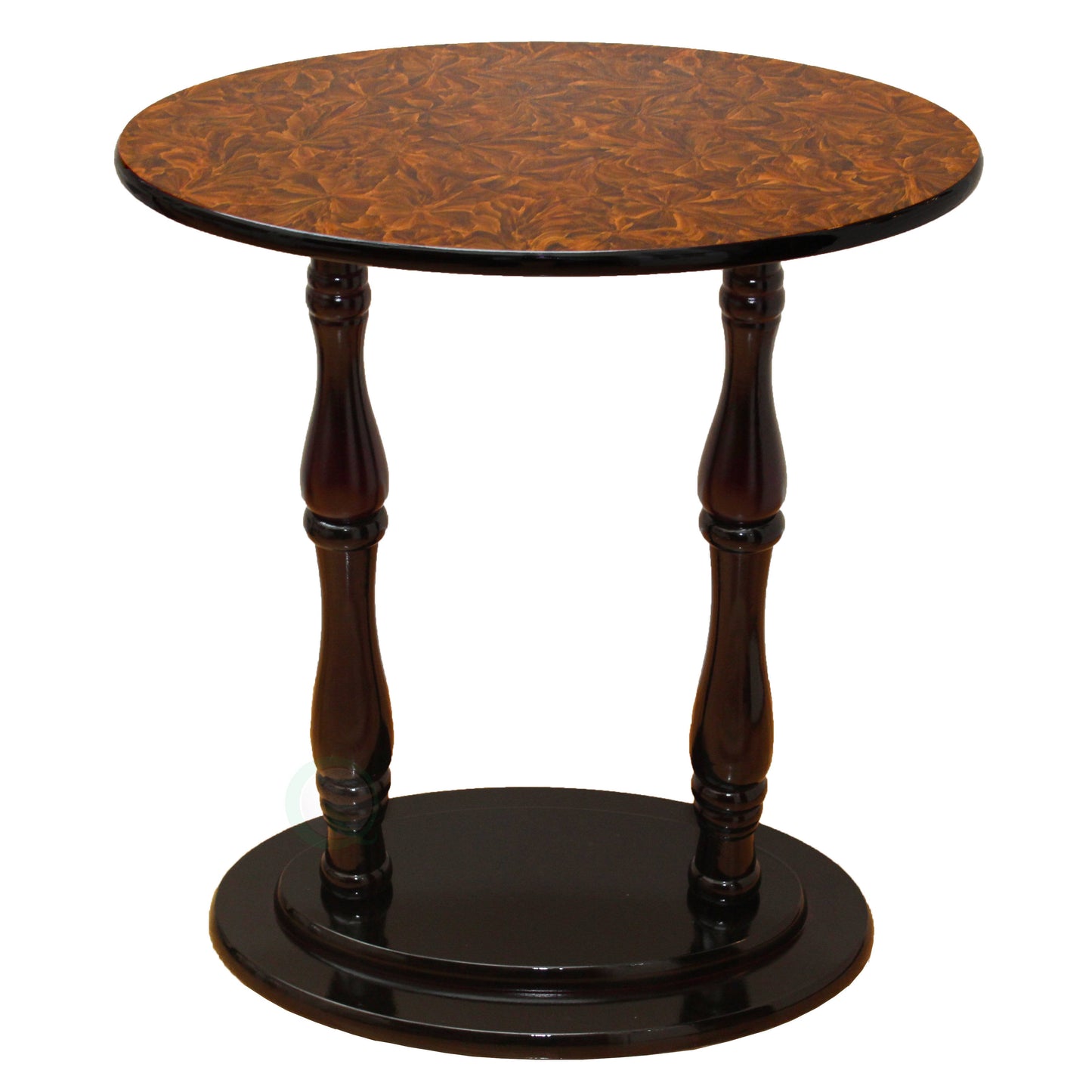 Oval Accent Side End Table, Espresso Brown Finish - Cherry Brown