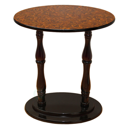 Oval Accent Side End Table, Espresso Brown Finish - Cherry Brown