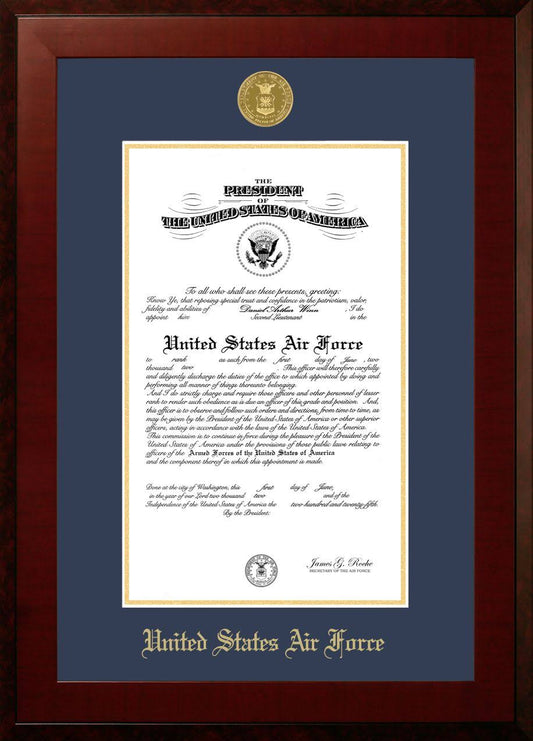 Patriot Frames Air Force 10x14 Certificate Honors Frame with Gold Medallion AFCHO001