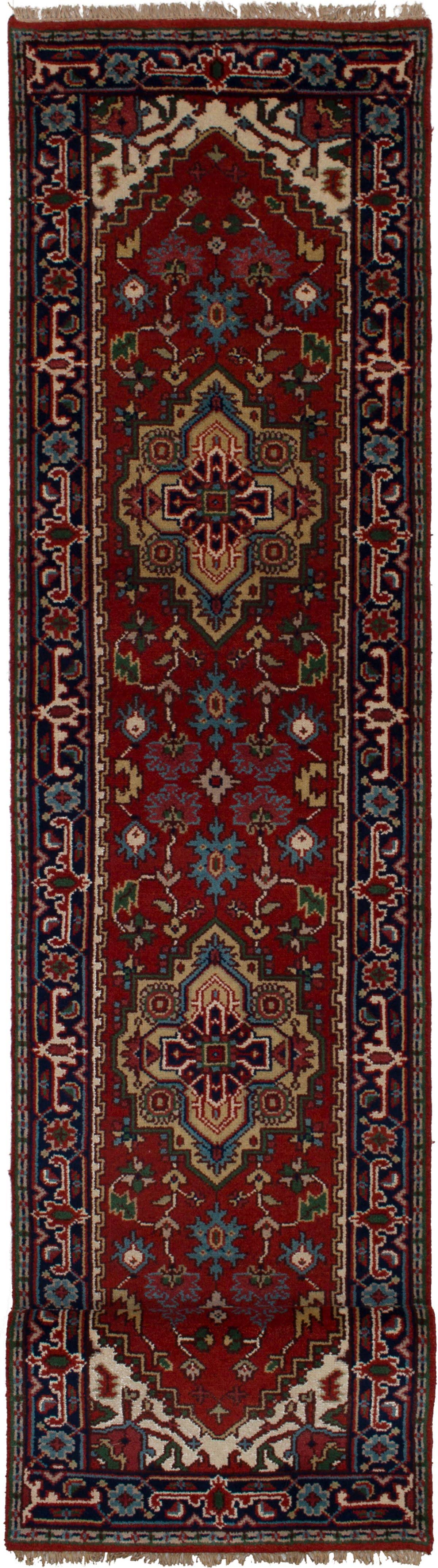 Hand-Knotted Serapi Heritage Red Wool Rug - 26 x 122 Runner/26 x 122