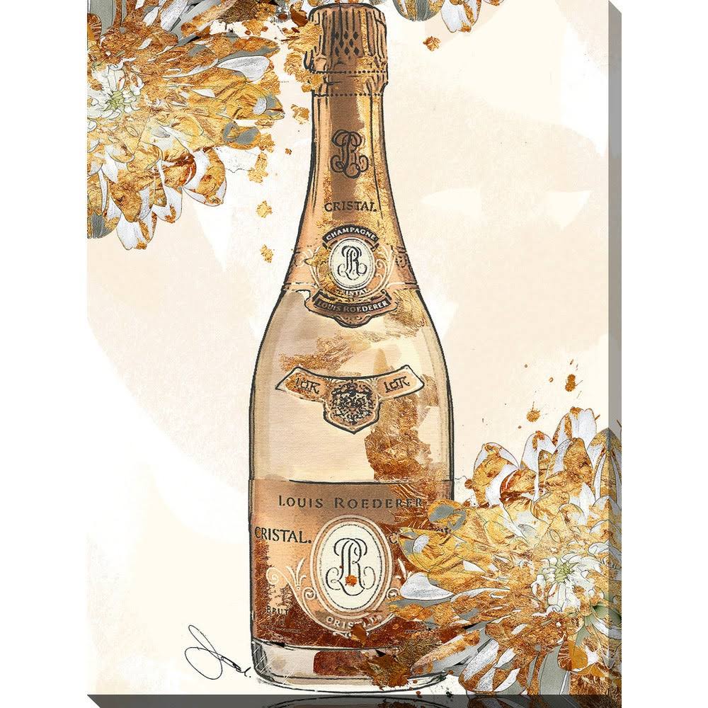 Picture Perfect International by Jodi Pop Fizz Clink Gold Giclee Print Canvas Wall Art, 30 Inches x 40 Inches x 1.5 Inches