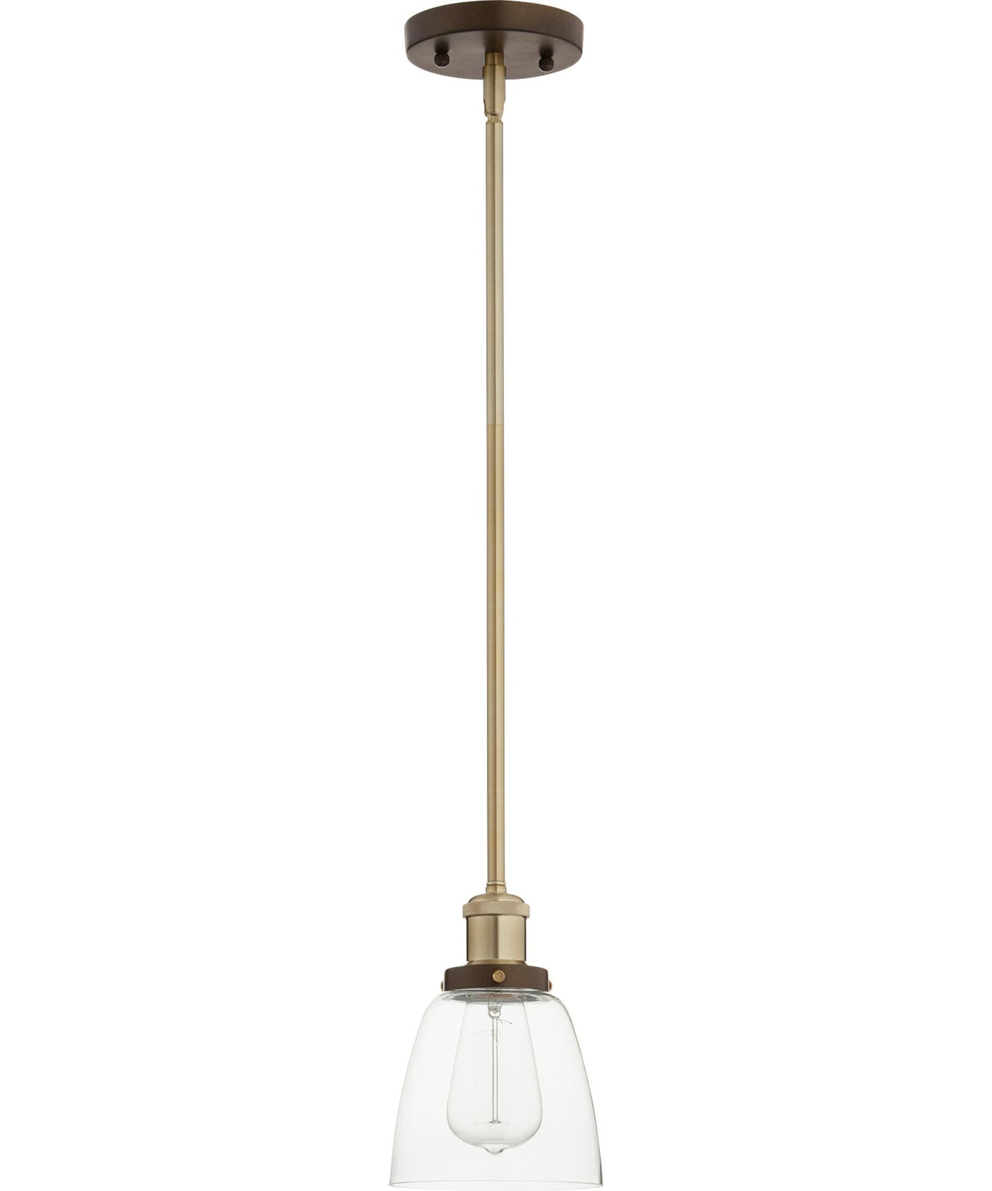 Quorum Lighting 878-8086 Pendant Light, Aged Brass with Oiled Bronze