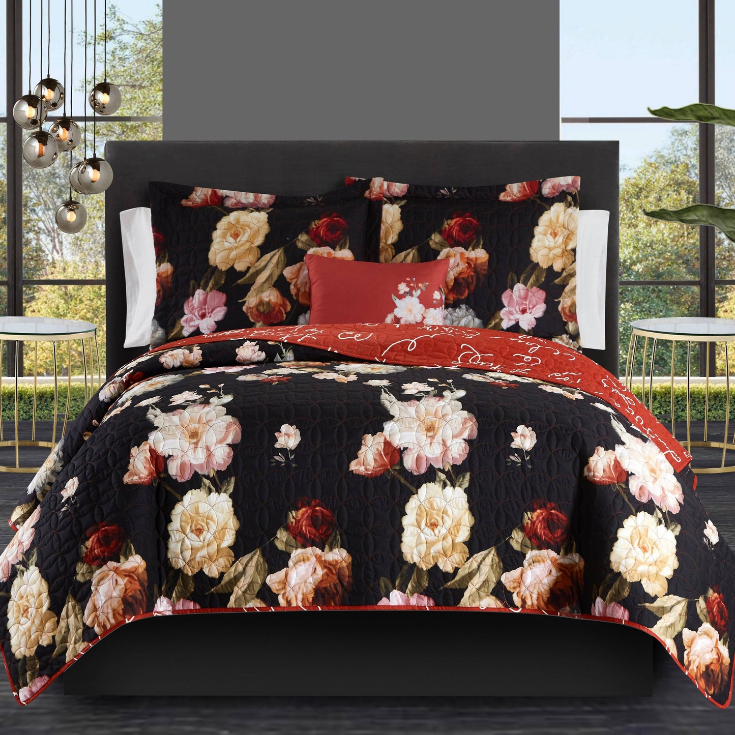 Chic Home Euphemia Bed in A Bag Quilt Set - Black - Twin/Twin XL