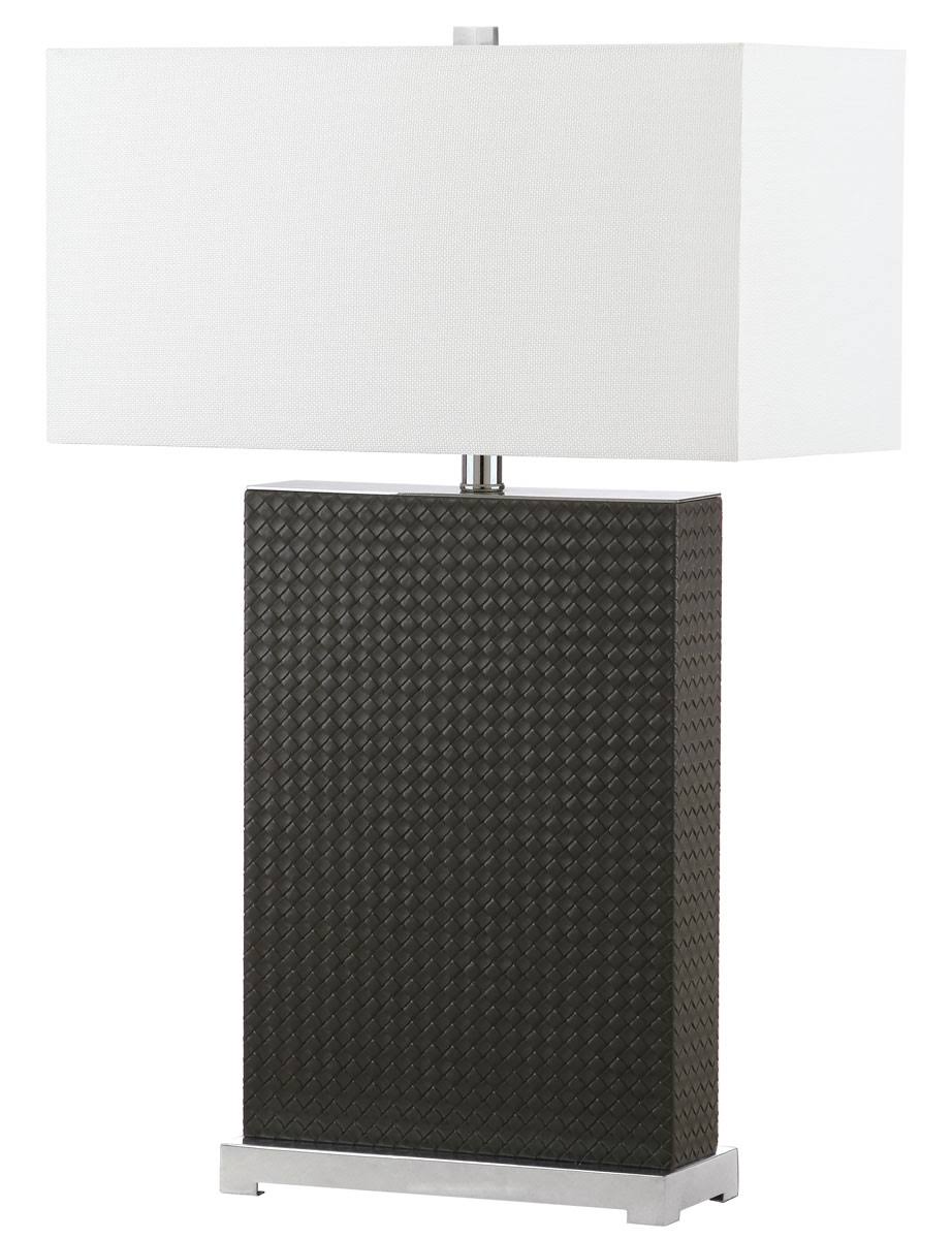 Safavieh Joyce 27.75 in. Grey Faux Woven Leather Table Lamp (Set of 2)