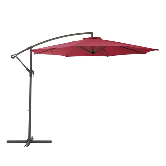 CorLiving Offset Patio Umbrella Wine Red