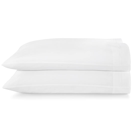 Peacock Alley Stanza Embroidered Sateen Pillow Cases - King / White