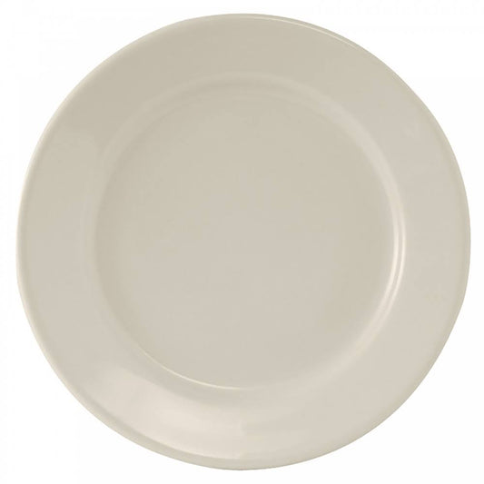 Tuxton TRE-051 Reno 11 1/8 Eggshell Wide Rim China Plate - 12/Case