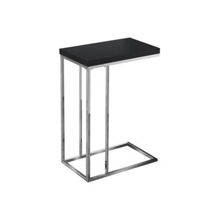 Accent Table - Glossy Black with Chrome Metal