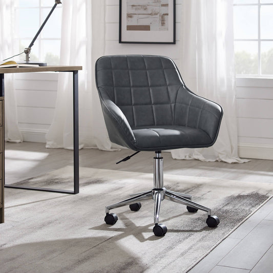 Art Leon 360 Degree Swivel Home Office Chair with Caster - Grey