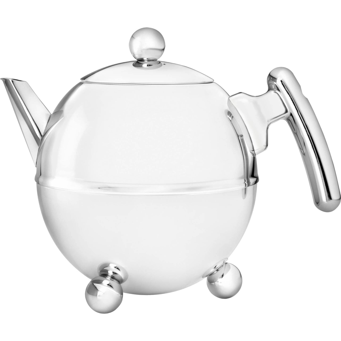 Bredemeijer 1.5 L Stainless Steel Teapot Bella Ronde with Chromium Fittings, Silver