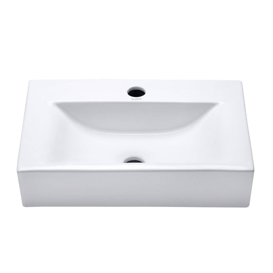 Elanti Collection 1601 Porcelain Rectangular Wall-Mounted Compact Sink