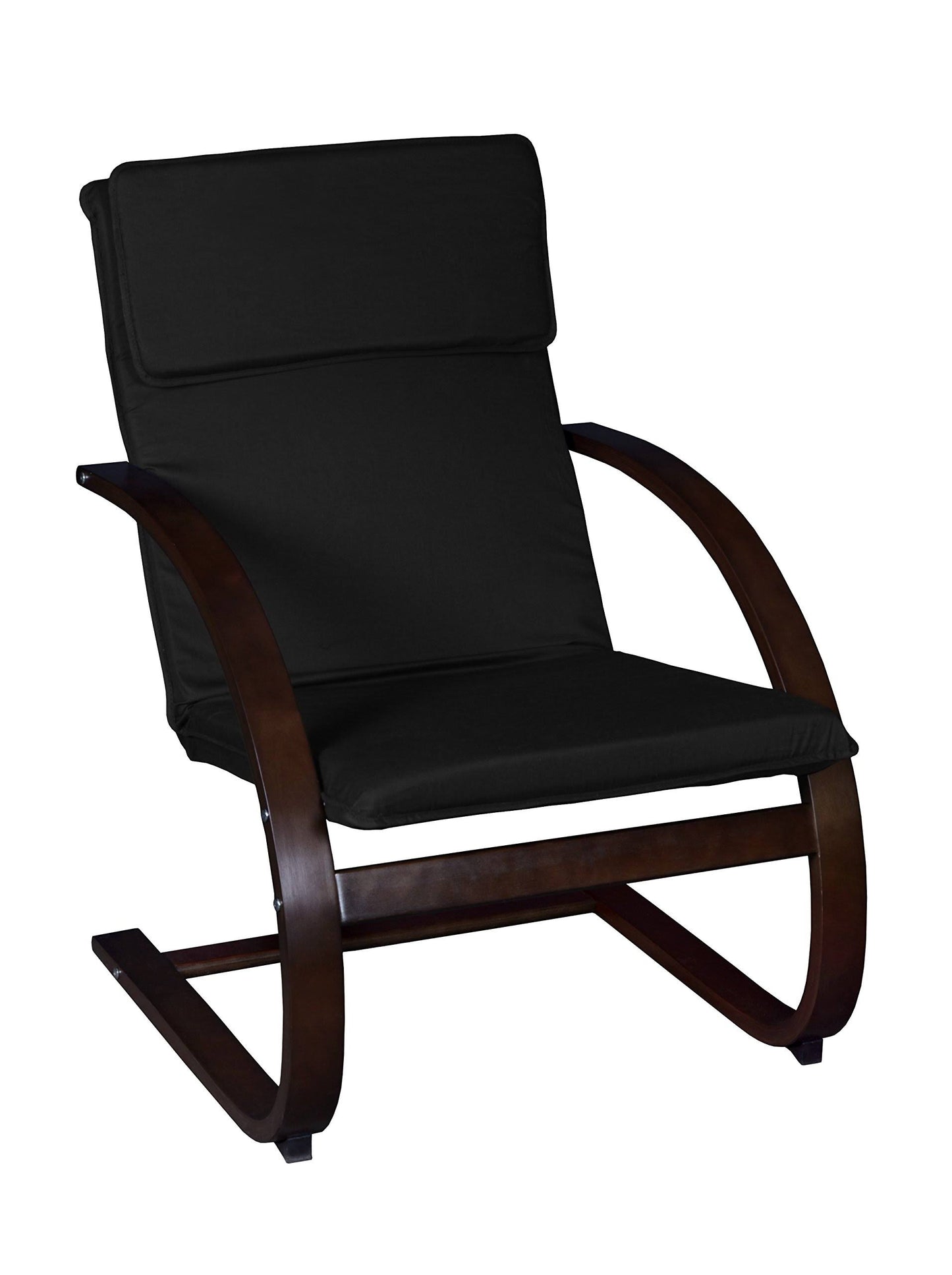 Niche Mia Bentwood Reclining Chair- Mocha Walnut/ Black, Size: 27W x 28D x 39.5H