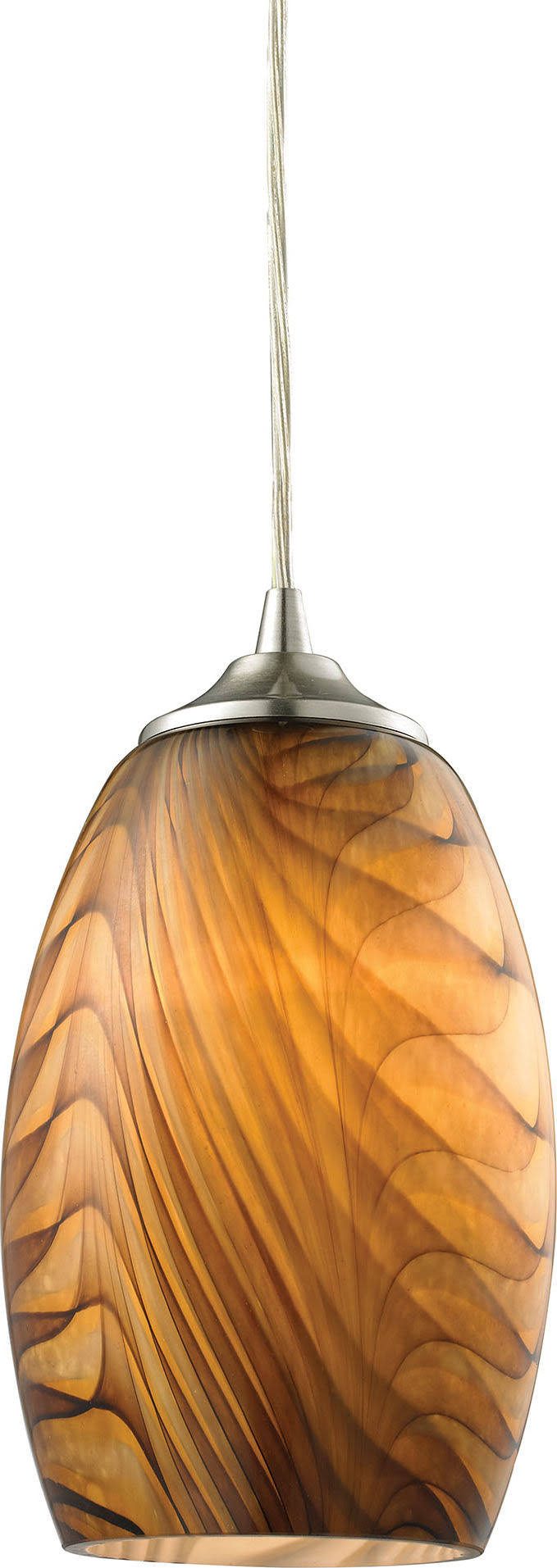 Elk Lighting 31630/1 Tidewaters 1 Light Pendant in Satin Nickel