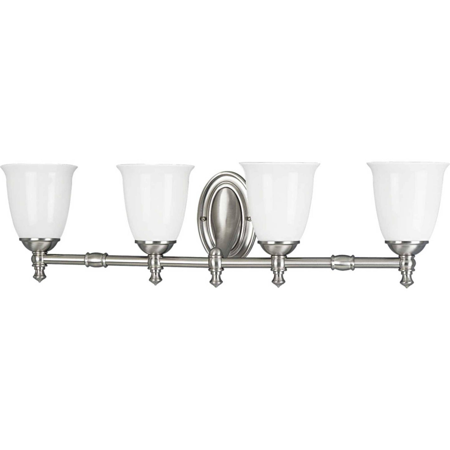 Progress Lighting Victorian Bath Vanity Brushed Nickel 4 Light