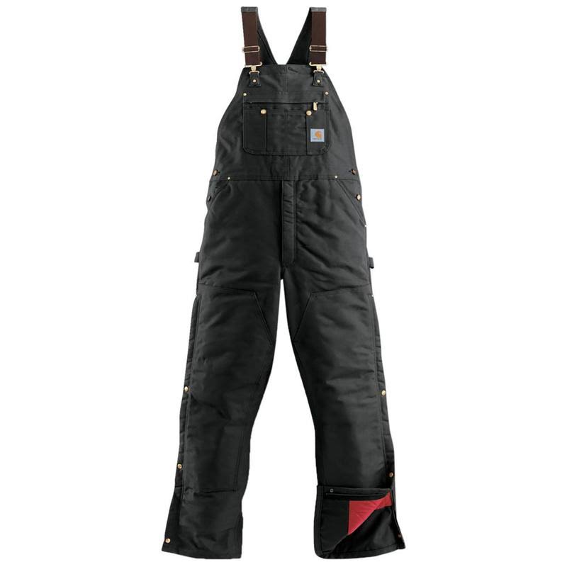 Carhartt Duck Zip to Thigh Quilt Lined Bib Overall - Factory 2nds