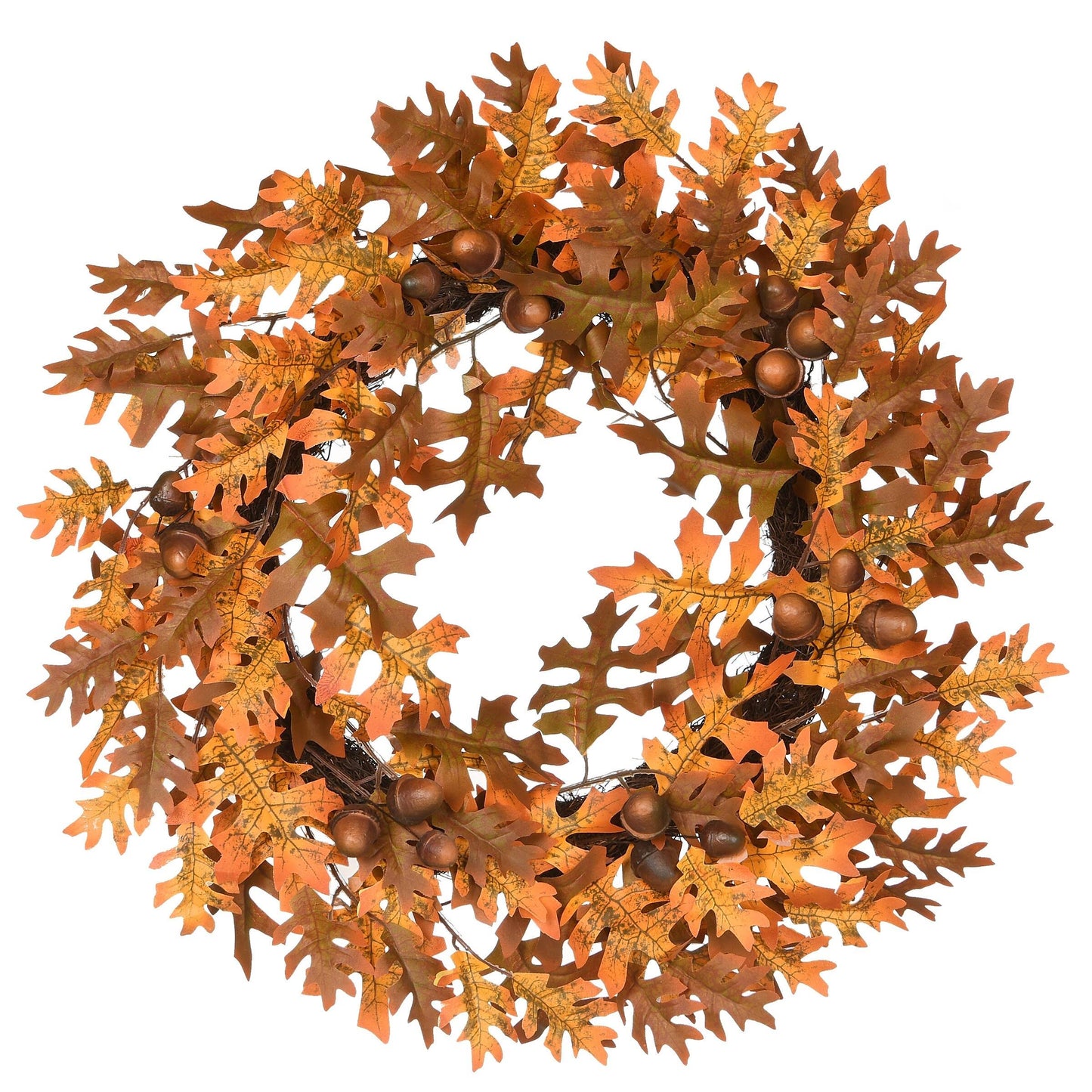 24 Harvest Oak Leaves and Acorns Wreath