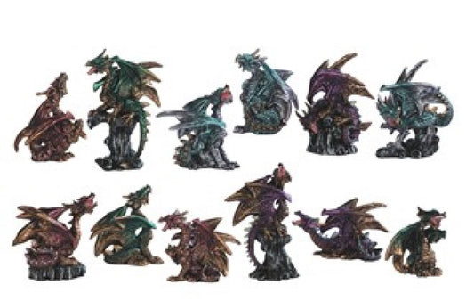 Stealstreet Miniature Colorful Dragon Figurines (Set of 12)