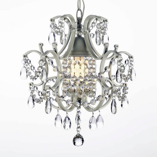 Harrison Lane Versailles 1 Light Crystal Chandelier, White J2-597