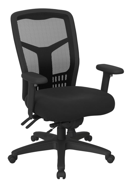 Office Star Products Proline II - Chair - manager - armrests - T-shaped - tilt - swivel - fabric, mesh - black