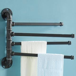 Furniture of America Delgado Wall Towel Rack in Black