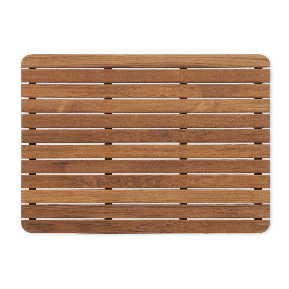 Teakworks4u TMR-2518F Universal Burmese Teak Shower Mat Finished with Rounded Corners