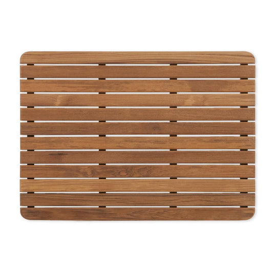 Teakworks4u TMR-2518F Universal Burmese Teak Shower Mat Finished with Rounded Corners