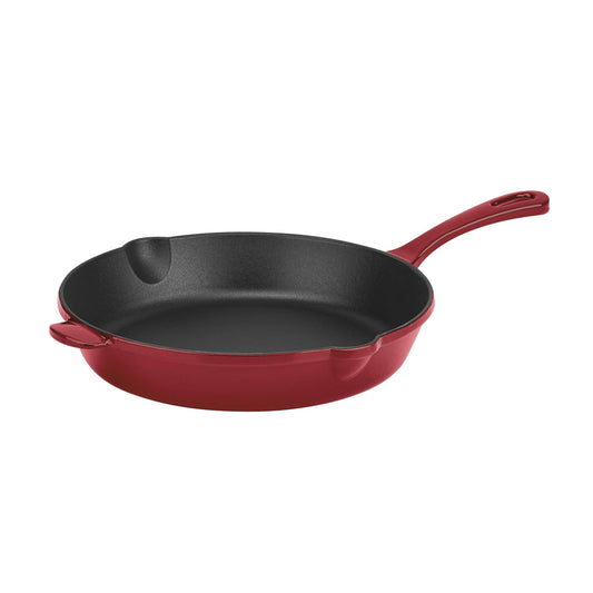 Cuisinart CI22-24CR Chefs Classic Enameled Cast Iron 10-Inch Round Fry Pan, Cardinal Red