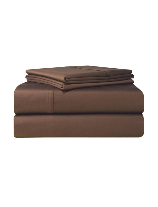 Pointehaven 500 Thread Count Sheet Set - DK Brown - Queen