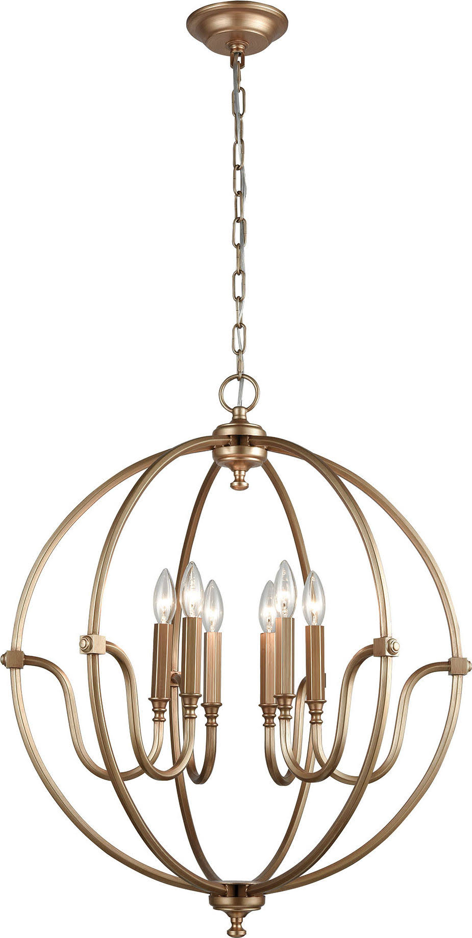 Elk Lighting 12843/6 Stanton 6 Light Chandelier in Matte Gold