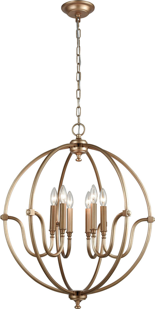 Elk Lighting 12843/6 Stanton 6 Light Chandelier in Matte Gold