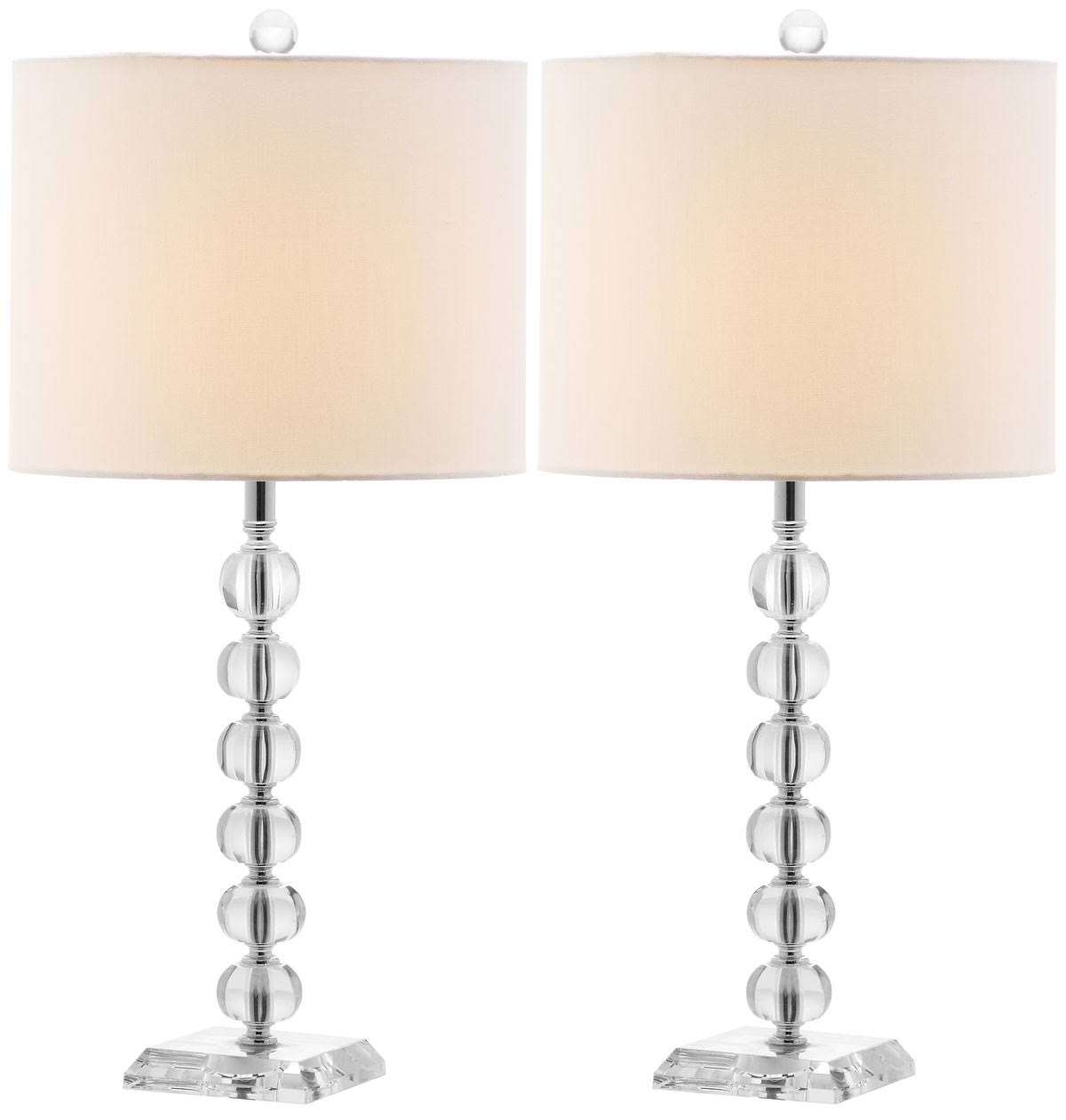 Safavieh Victoria Crystal Ball Lamp (Set of 2), Clear/White