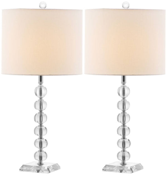 Safavieh Victoria Crystal Ball Lamp (Set of 2), Clear/White