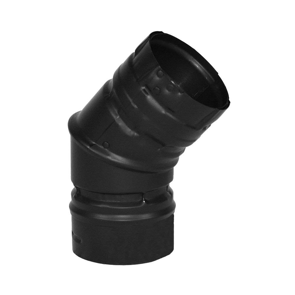 Simpson DuraVent 3045B 3 Black Pellet Vent 45 Degree Elbow