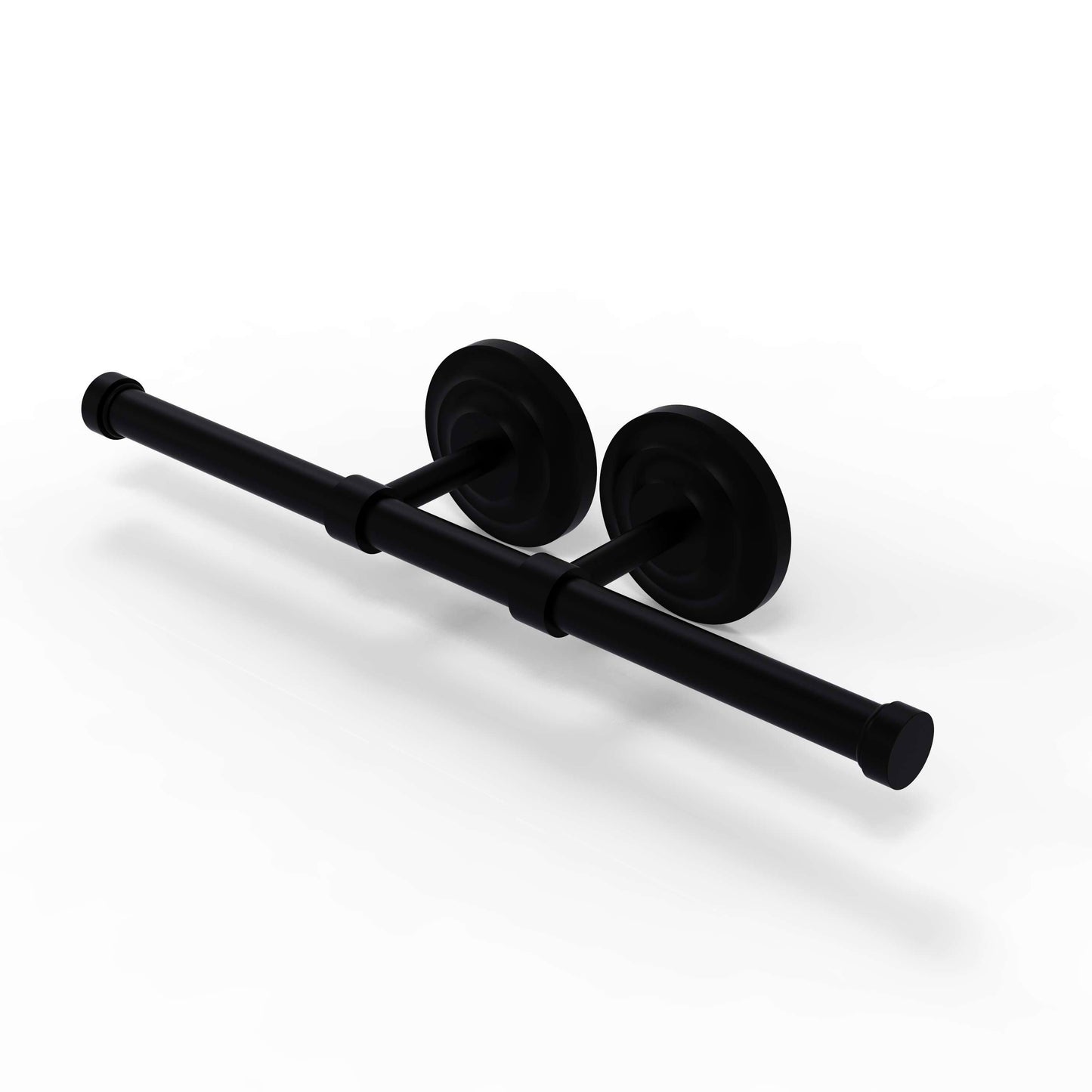 Allied Brass Que New Collection Double Roll Toilet Tissue Holder Matte Black