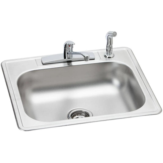 Elkay K125224DF Kingsford Stainless Steel Single Bowl Sink Package