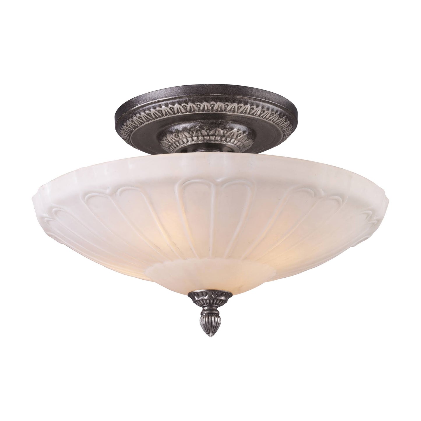 Elk Lighting 66093-4 Restoration 4-Light Semi Flush in Dark Silver