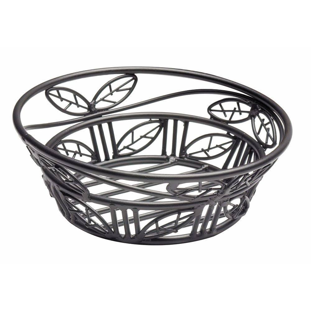 American Metalcraft BLLB81 Wrought Iron Bread Basket Leaf Design 8 Round