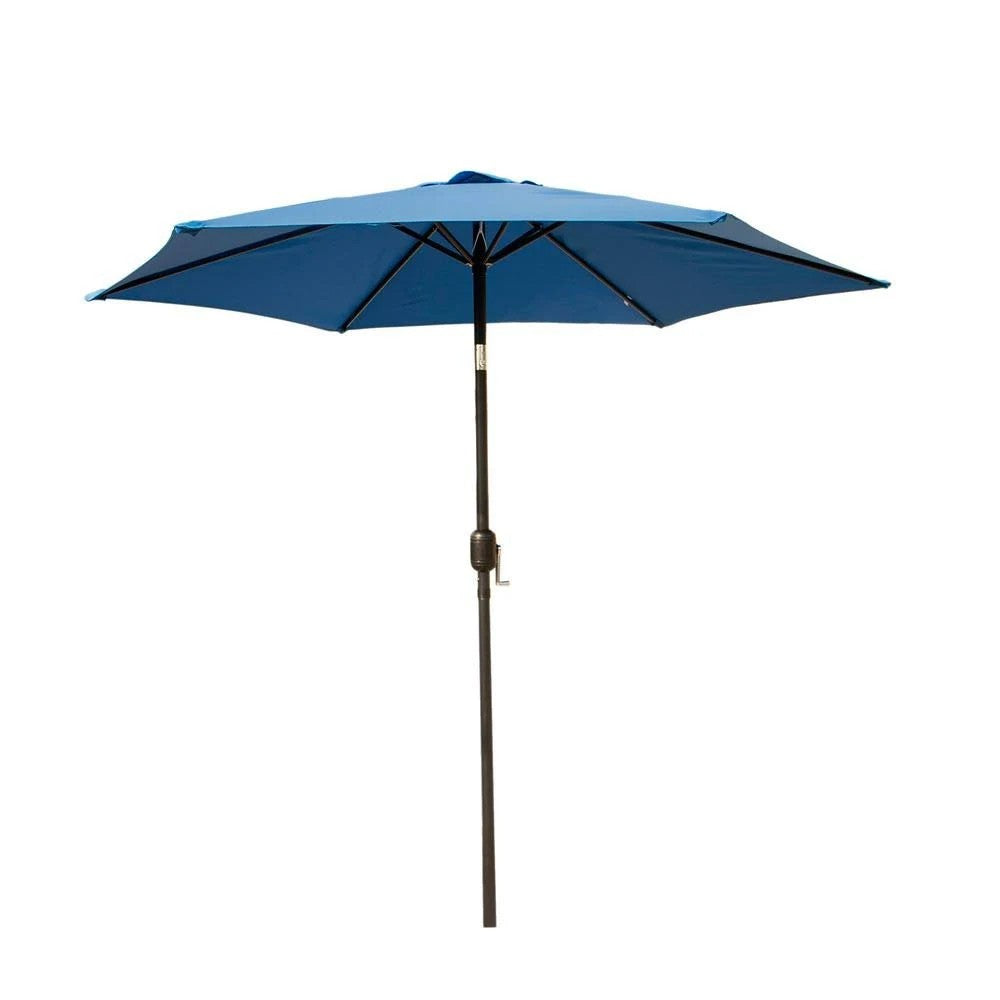 RugGear USA 9 ft. Market Crank-tilt Outdoor Garden Patio Beach Umbrella in Blue