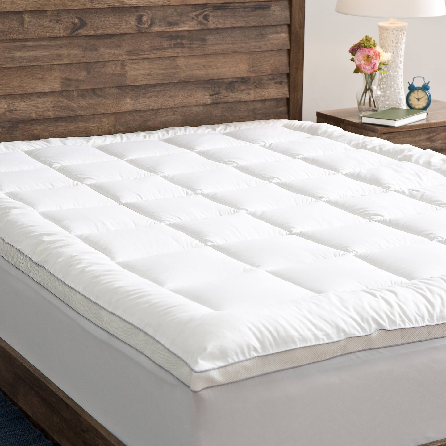 Grandeur Collection Powernap Cotton Top Celliant Fiber Blend Mattress Pad - White (Twin XL)