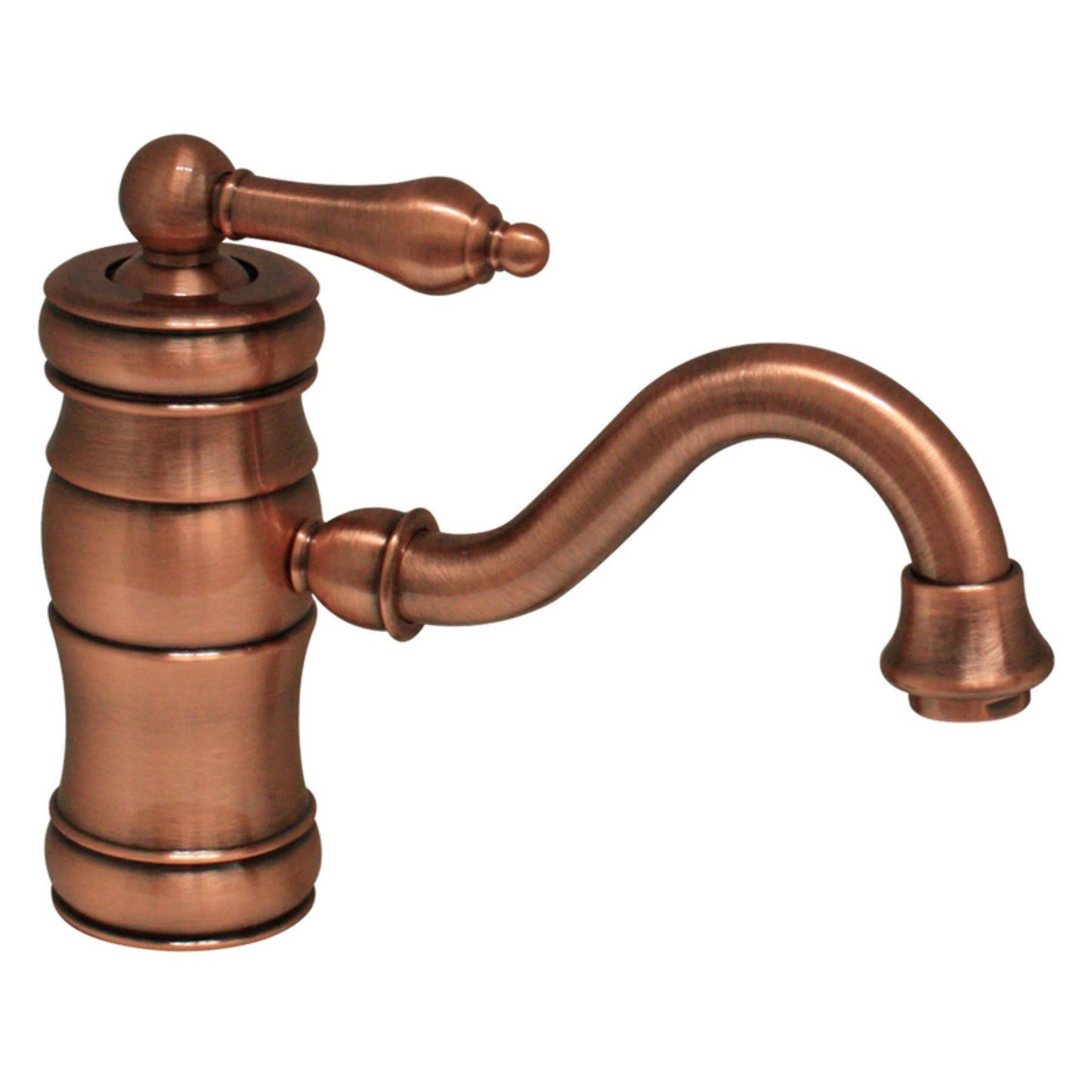 Whitehaus Collection Vintage III Single Hole Elevated Bathroom Faucet with Traditional Spout Pop-up Waste, Antique Copper