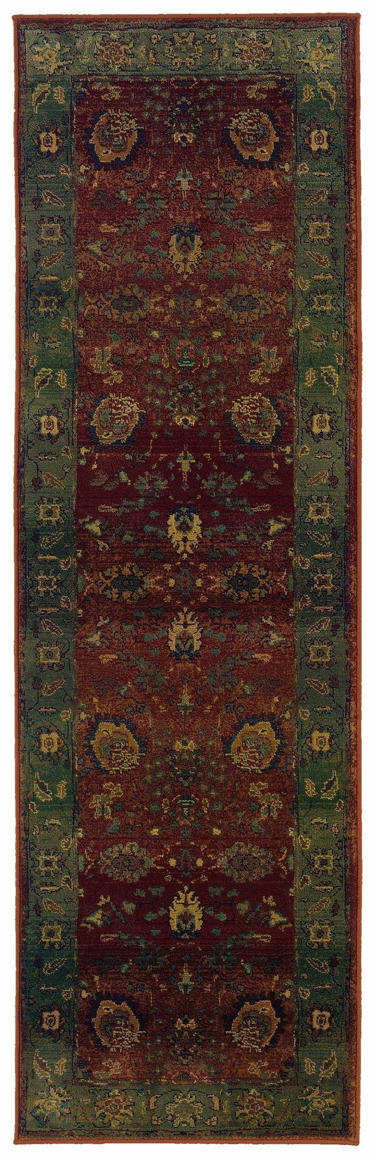 Oriental Weavers Kharma 807C4 Red/ Green Area Rug 2 6