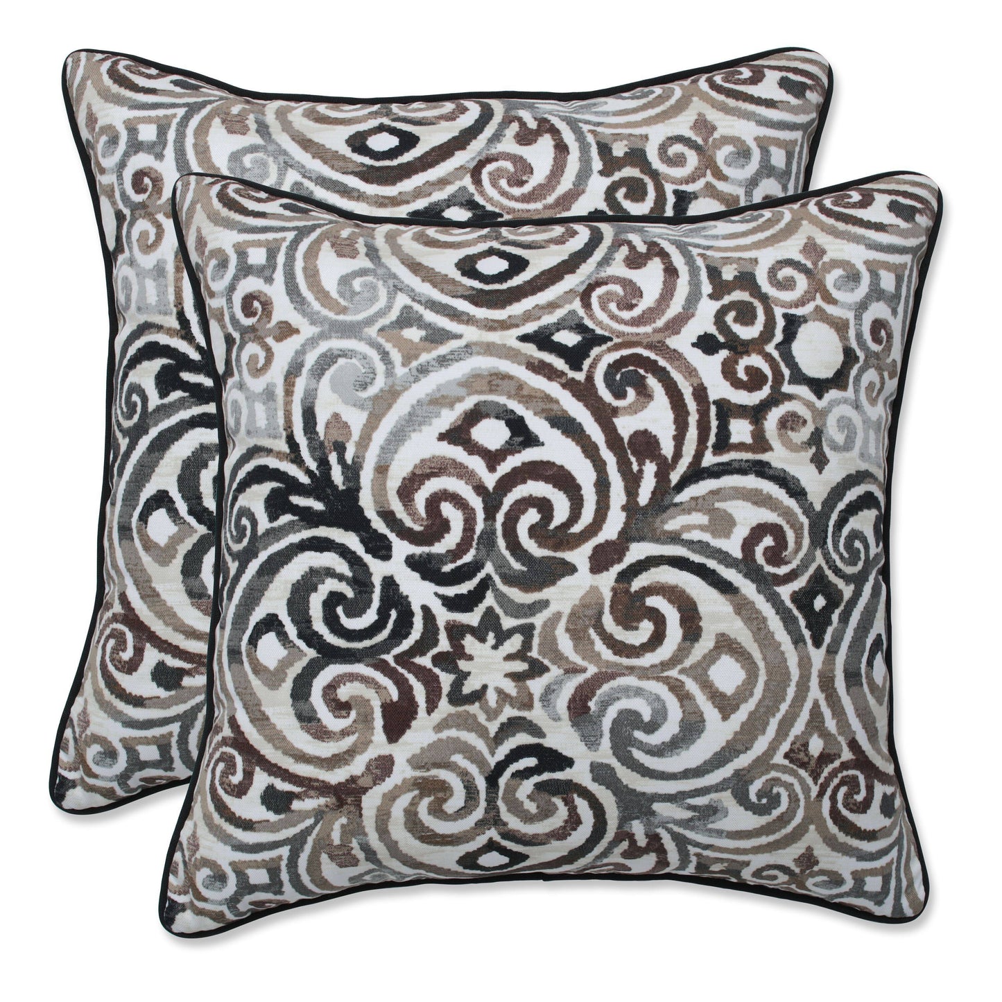 Pillow Perfect - Outdoor/Indoor Corrinthian Driftwood 18.5-inch Throw Pillow (Set of 2)