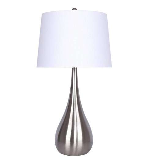 30 inch Brushed Nickel Teardrop Table Lamp Set