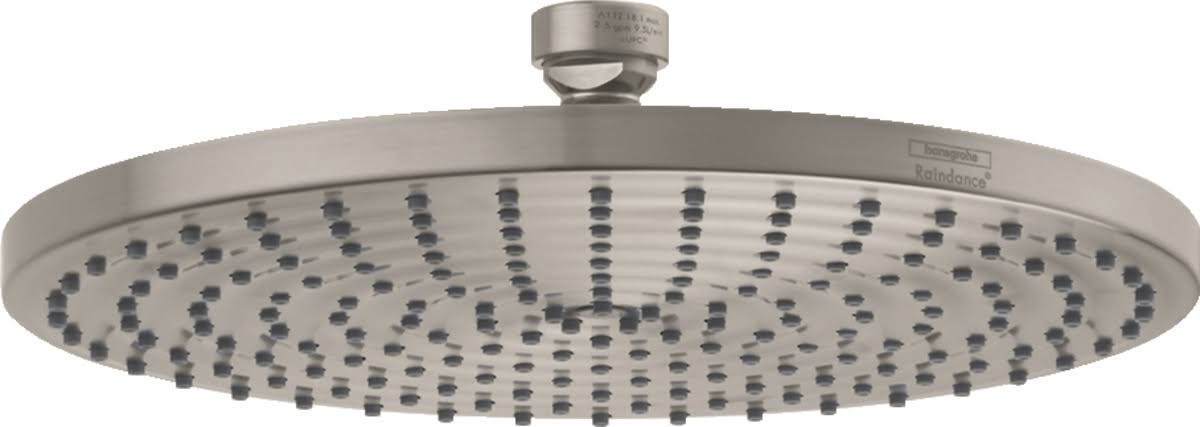 Hansgrohe Raindance S Brushed Nickel Showerhead 240 1-Jet PowderRain, 2.5 GPM-27624821