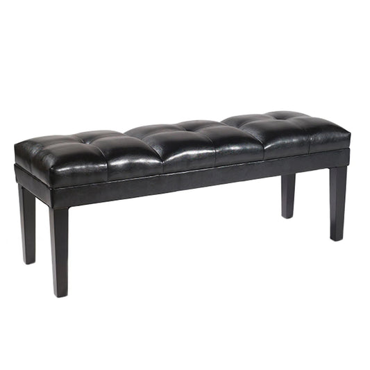 Armen Living Howard Leather Bench, Black