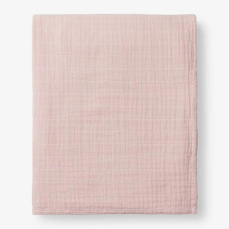 The Company Store Gossamer Rose Water Solid Cotton King Woven Blanket