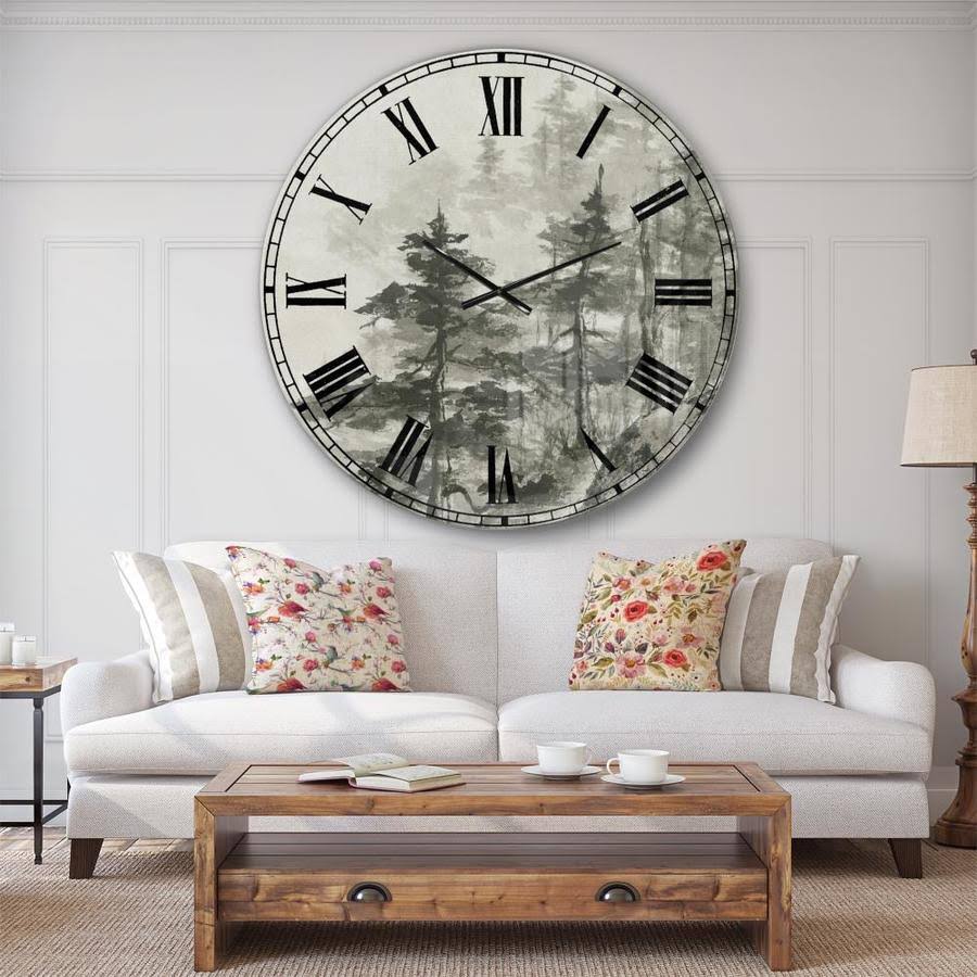 Designart Asian Forest Cabin Wall Clock, Size 38 inch x 38 inch