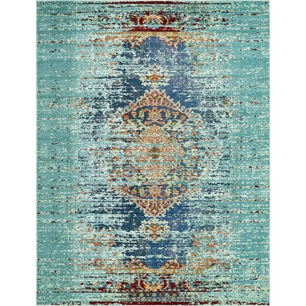 Unique Loom Vita Warhol Turquoise 8 0 x 10 0 Area Rug