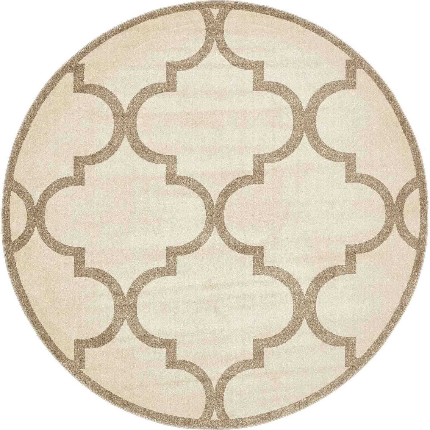 Unique Loom Austin Trellis Area Rug (8 x 8 Round - Tan)